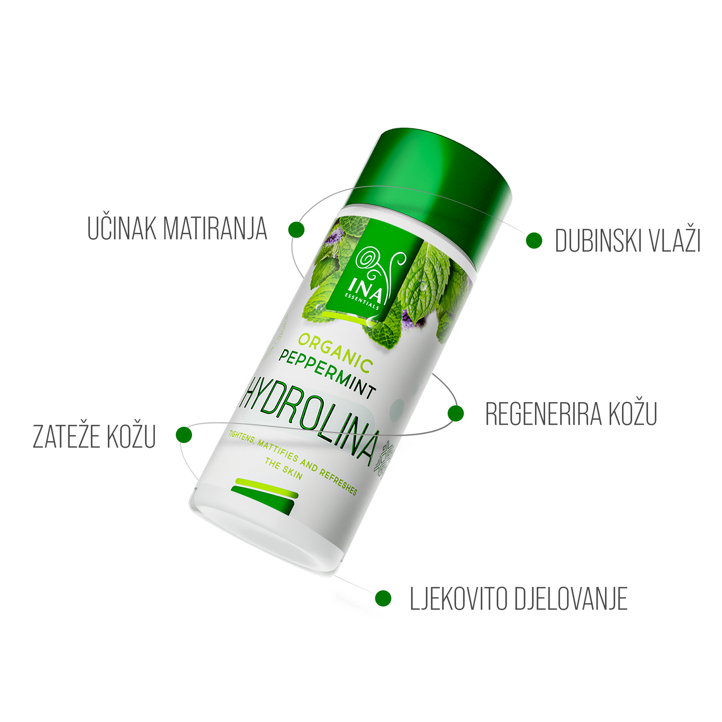 Organski hidrolat paprene metvice - Hydrolina ZATEŽE I MATIRA KOŽU (150ml)