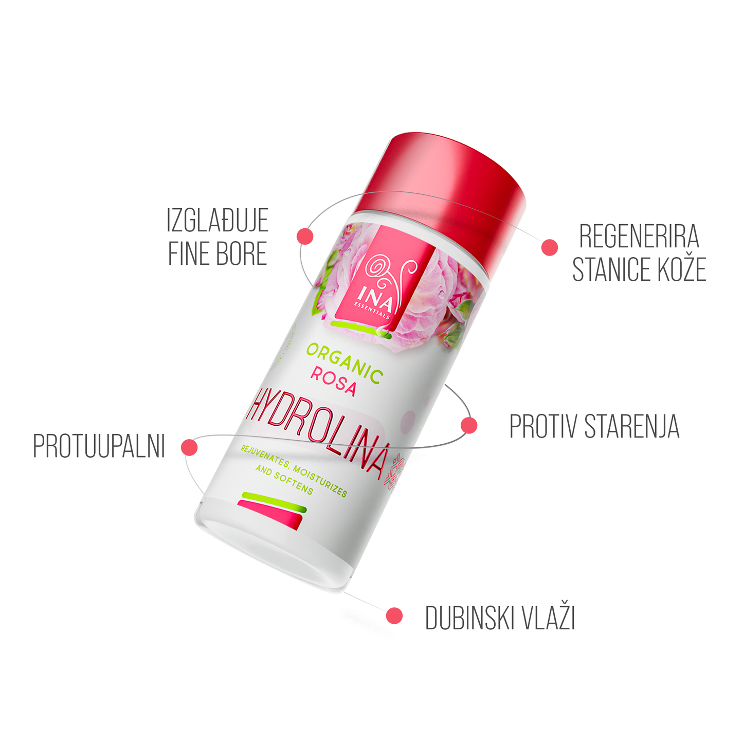 Organski hidrolat ruže - Hydrolina za SUHU KOŽU (150ml)