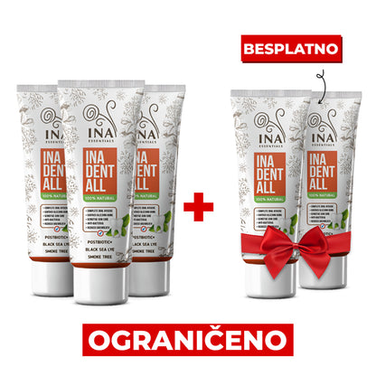 Kupite 3 paste za zube Ina Dent-All i dobijte 2 prirodne paste za zube besplatno