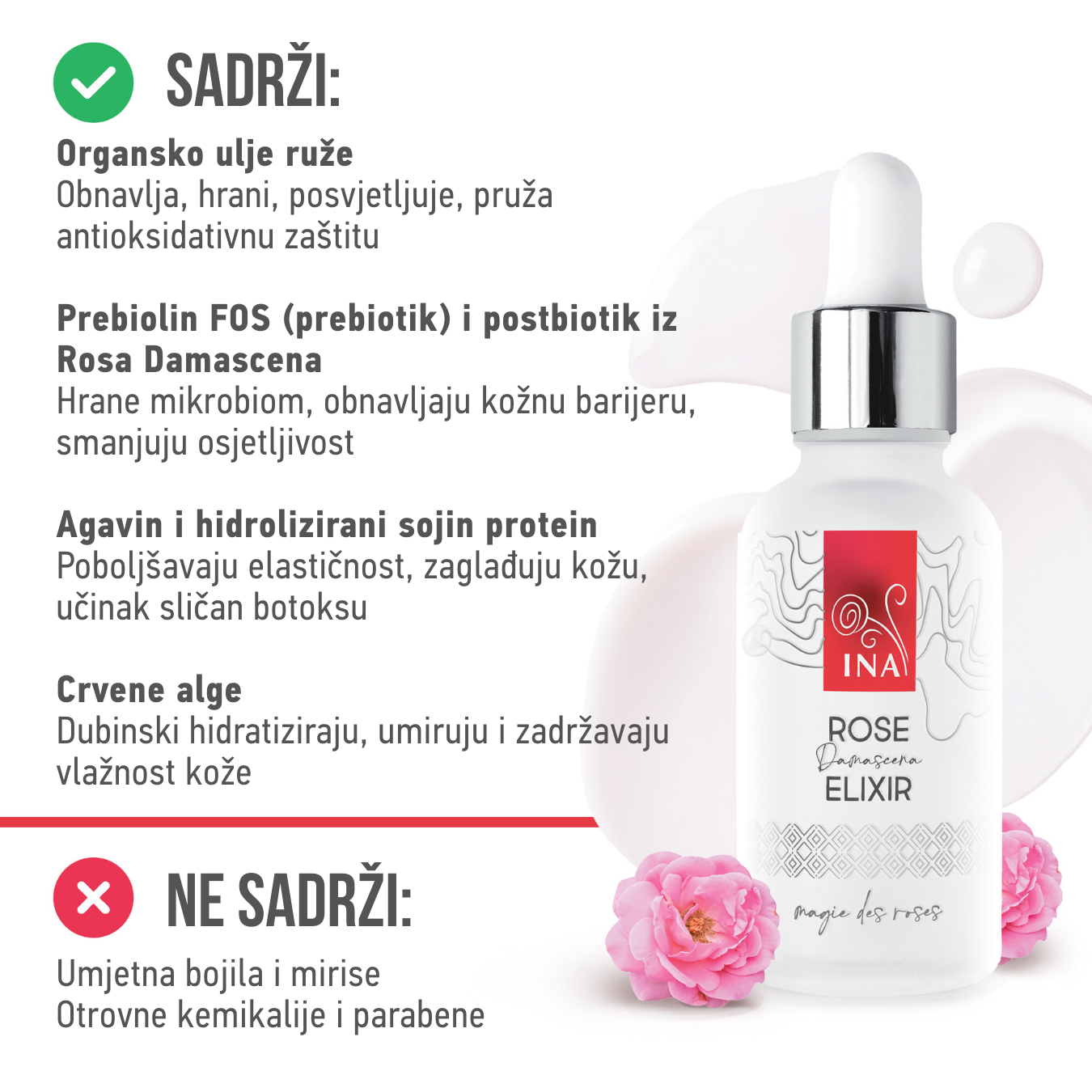 Intenzivni serum za lice protiv starenja s organskim uljem ruže – Rose Elixir