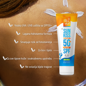 Prirodna Krema za Sunčanje za Lice i Tijelo SPF 50+ s Organskom Bijelom Jelom