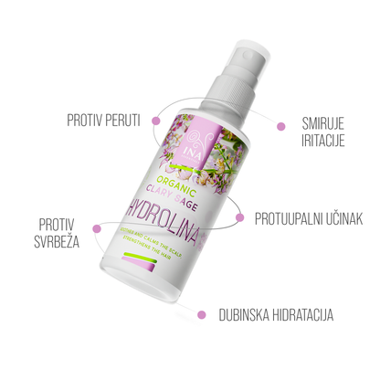 Organski hidrolat muškatne kadulje - Hydrolina protiv PERUTI (150ml)